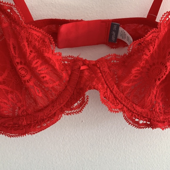 💜 2/$15 💜 Aerie Demi Red Lace Underwire Bra - Picture 4 of 10